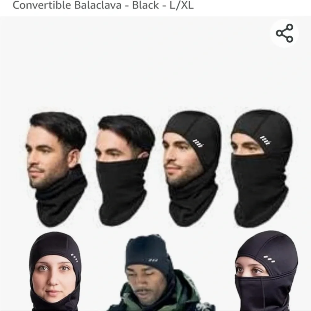 BULA Covertible Balaclava Ski Mask Winter Face Cover Unisex Small/Medium, 2 Pack